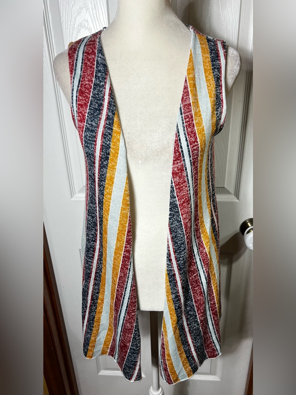 Knit Sweater Vest Cardigan Vest Bohemian Boho Blue Lightweight Women’s M